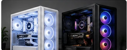 ライトアップされたデスクトップPCのイメージ