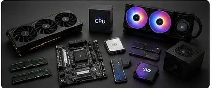 グラフィックボードやメモリなどPCパーツのイメージ